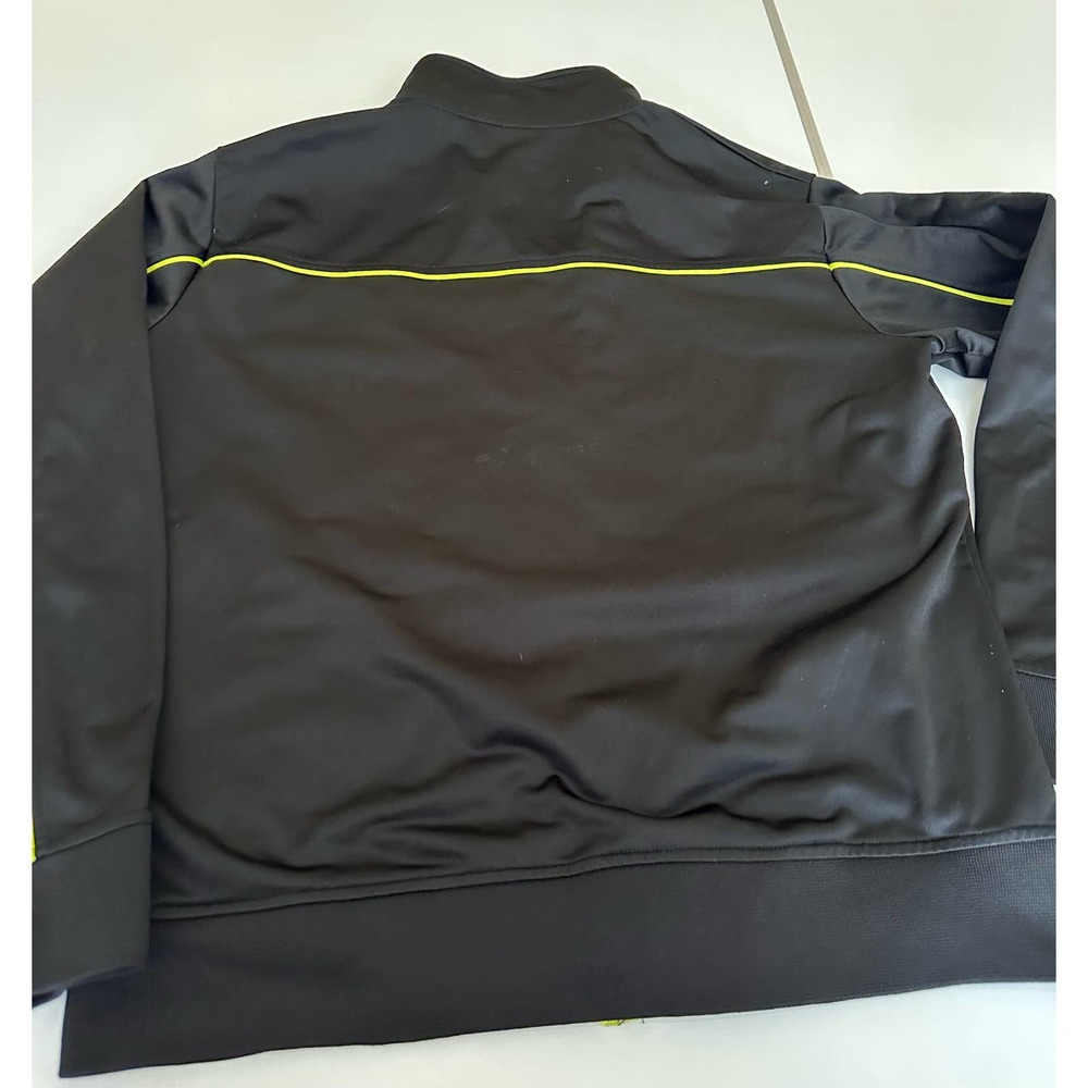 Women M Fila black jacket neon green yellow edge zipper workout - Picture 10 of 13